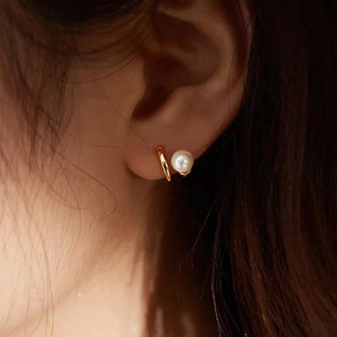 White Dainty Pearl Earrings, White Dainty Pearl Earrings For Pierced Ears, Dainty Pearl White Earrings, Delicate Pearl Hypoallergenic Earrings, Dainty 14k Gold-filled Pearl Earrings For Wedding, Small Pearl Earrings, Bridesmaid Earrings Gold, Silver Pearl Earrings, Dainty Studs