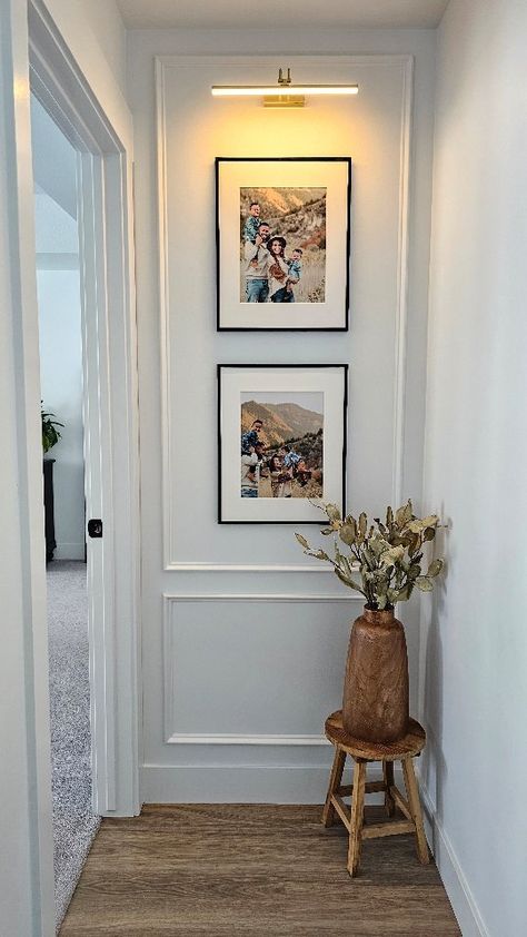 A little picture frame moulding goes a long way ✨️ I've had this vision in my head since we moved in almost a year ago, and we're just… | Instagram End Of Hallway, Picture Frame Moulding, Home Entrance Decor, January 21, Studio Mcgee, Decor Home Living Room, Home Design Decor, In My Head, Hallway Decorating