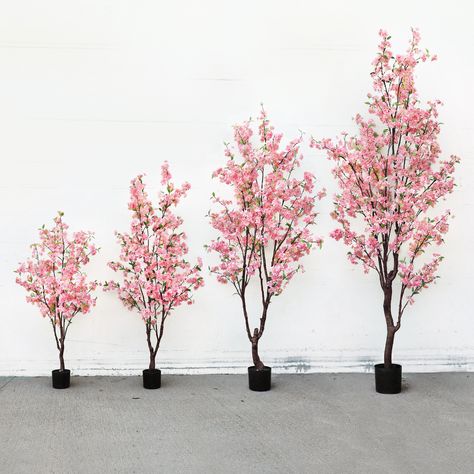 Pink Flowers For Wedding, Blossom Tree Wedding, Wedding Decor Pink, Tree Cherry Blossom, Artificial Cherry Blossom Tree, Cherry Blossom Flower, Flowers For Wedding, Floral Cards Design, Event Display