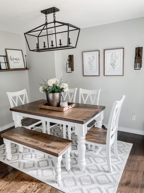 Simple Centerpiece, Modern Farmhouse Dining Room, Modern Farmhouse Dining, Casa Vintage, Farmhouse Decor Living Room, Dining Room Inspiration, Farmhouse Dining Room, Decor Home Living Room, Room Decorations