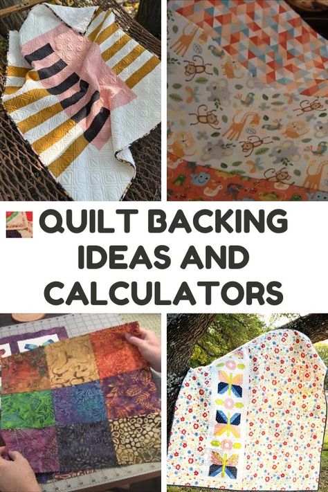 A Simple Guide to Creative Quilt Backing Ideas! This page is full of fun and creative quilt backing ideas along with quilt backing calculators. Piecing Quilt Backing Ideas, Pieced Quilt Backs Ideas Simple, Quilt Back Ideas Simple, Pieced Quilt Backing Ideas, Quilt Backing Ideas Layout, Quilt Backing Ideas, Backing Ideas, Backing A Quilt, Quilt Backing