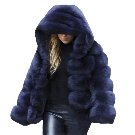 PRICES MAY VARY. Material: Faux fur and polyester Features: Long sleeves, side two pockets, solid color, fluffy and soft Occasion: This faux fur coat fit for daily wear, vacation, wedding, office, club, casual, cocktail Match: This women faux fur coat match with leggings, black slacks, shorts, skinny pants, bodycon dress, knee high boots or high heels Note: Due to the long distance transport, the faux fur coat may become messy and not smoothly so much, so when you get it, please grab the collar, Summer Jackets For Women, Womens Parka Winter, Faux Fox Fur Coat, Winter Coat Parka, Womens Faux Fur Coat, Winter Fur Coats, Fur Hats, Waist Jacket, Hooded Faux