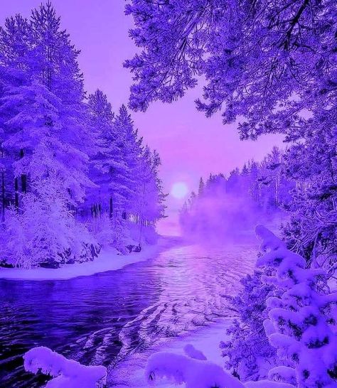 Purple Ice Aesthetic, Purple Snow Aesthetic, Purple Winter Aesthetic, Purple Scenery, Eevee Wallpaper, Flash Banner Design, Purple Snow, Ipad Air Wallpaper, Purple Stuff