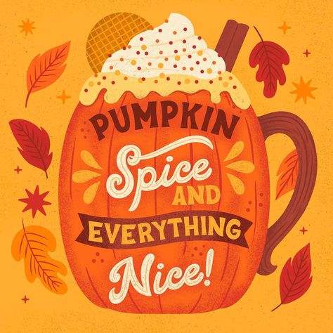 Spice Illustration, Motivational Artwork, Christmas Instagram, Pumpkin Spice And Everything Nice, Fall Designs, Procreate Ipad Art, Christmas Spices, Gouache Illustrations, Procreate Ipad