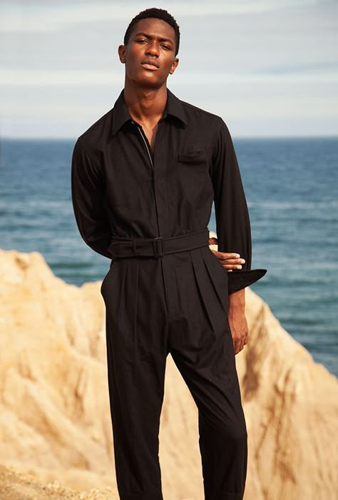 Hamid Onifade by Matt Albiani | Details Magazine Styling by Matthew Marden Men’s Jumpsuit, Hamid Onifade, Jumpsuit Man, Mens Jumpsuit, Details Magazine, Men Mode, Men Jumpsuit, Mens Fashion Smart, Jumpsuit Men