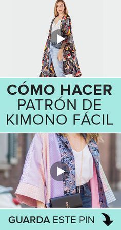 ¿Quieres confeccionar un kimono? Lo primero que debes hacer entonces es trazar los moldes o patrones, y en este tutorial te explicamos como hacerlo. 😊👆 #costura #manualidades Modern Kimono Fashion Outfits, Modern Kimono Fashion, Kimono Tutorial, Kimono Sewing Pattern, Unique Sewing Patterns, Diy Kimono, Modern Kimono, Kimono Outfit, Mode Kimono