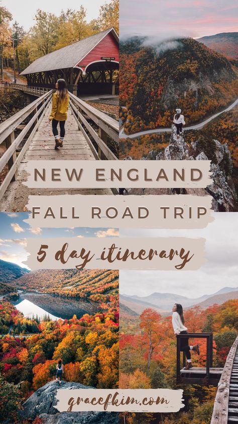 the perfect new england fall road trip for a 5 day itinerary Fall Foliage Trips, England Road Trip, Fall Foliage Road Trips, Maine In The Fall, Massachusetts Travel, New England Road Trip, East Coast Travel, Fall Road Trip, East Coast Road Trip