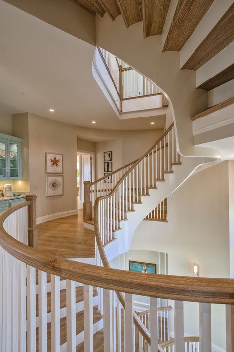 circular stairway | Calusa Construction Circle Stairs, Stairways Ideas, Interior Entryway, Outdoor Staircase, Stairwell Ideas, Round Stairs, Coastal Palette, Entryway Decorating, Bonita Springs Florida