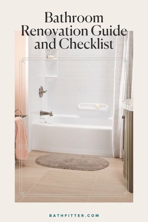 Discover Here A Step-By-Step Bathroom Renovation Guide and Checklist! #BathroomRenovation #BathroomRemodeling #BathroomUpdate Bath Fitter, Bathroom Tips, Kitchen And Bath Design, Work Site, Bathroom Update, Bathroom Remodeling, Remodeling Ideas, Bath Design, Pinterest Account