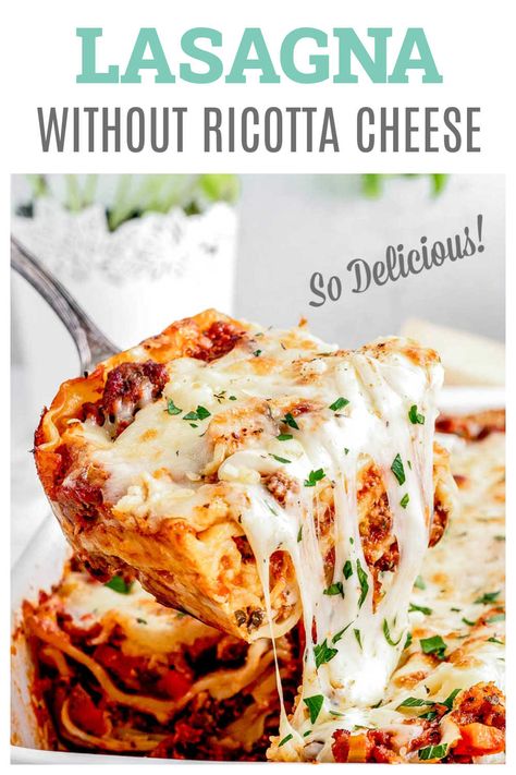 Substitute For Ricotta Cheese In Lasagna, Easy No Meat Lasagna Recipe, Penne Lasagna Bake, Lasagna With Veggies And Meat, Lasagna Recipes Without Ricotta, Lasagna Recipe With Ricotta And Cream Cheese, Bechamel For Lasagna, Easy Lasagna Without Ricotta Cheese, No Ricotta Lasagna Recipes