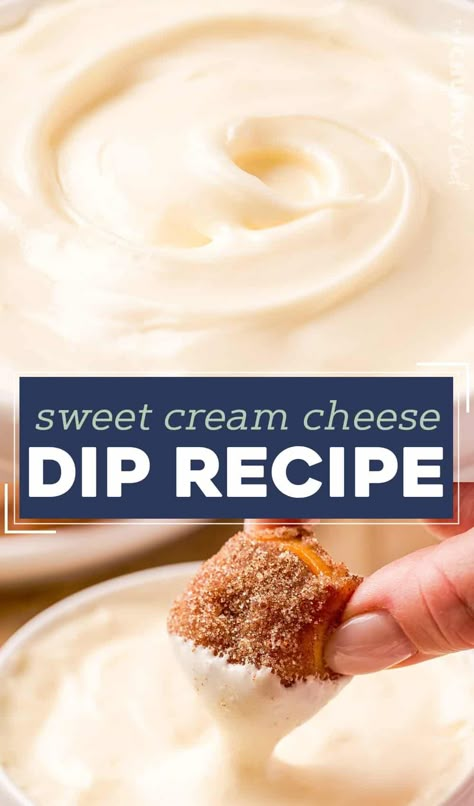 Sweet Cream Cheese Dip - The Chunky Chef Pretzels And Cream Cheese, Cream Cheese Dip For Soft Pretzels, Cinnamon Dip For Pretzels, Cinnamon Cream Cheese Dip, Cream Cheese Pretzels, Cream Cheese Dip For Pretzels, Soft Pretzel Dipping Sauce, Sweet Cream Cheese Dip, Pretzel Dip Recipes