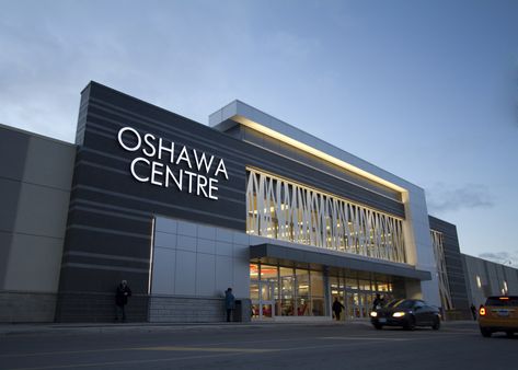 Oshawa Centre Mall Facade, Church Building Design, School Building Design, Retail Facade, Commercial Design Exterior, Casa Cook, Retail Architecture, Master Planning, Factory Architecture