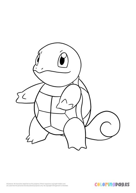 Pokémon Squirtle coloring page Squirtle Outline, Squirtle Tattoo Black And White, Squirtle Coloring Page, Squirtle Silhouette, Squirtle Drawing, Squirtle Tattoo, Shoes Painting, Shell Drawing, Pokemon Sketch