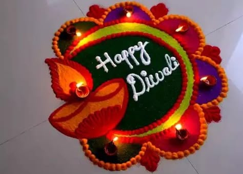 50 Rangoli Designs For Diwali To Brighten Your Home In Style (2023) Rangoli Designs Diwali Diva, Subh Dipawali Rangoli, Easy Diya Rangoli Designs, Diwali Designs, Happy Diwali Rangoli, Latest Rangoli Designs, Diwali Special Rangoli Design, Rangoli Designs For Diwali, Poster Rangoli