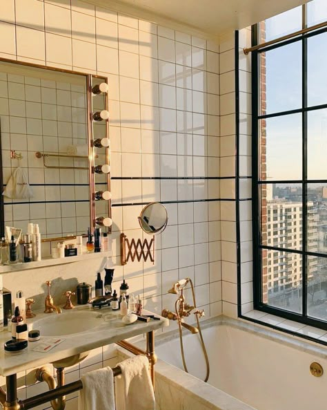 Nyc Apartment Bathroom, Nyc Bathroom, Sweet Sunday, Feeling Safe, Bathroom Window, Bathroom Goals, Apartment Bathroom, Nyc Apartment, Bath Room