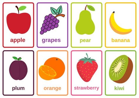 Printable Fruit Flashcards for Kids - Etsy Australia Different Kinds Of Fruits, Color Flashcards, English Activities For Kids, Fruits For Kids, Fruit Picture, Flashcards For Kids, Alphabet Activities Preschool, Shapes Activities, Esl Teachers