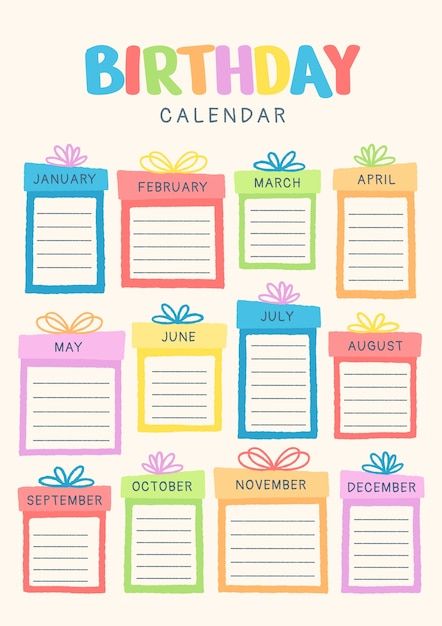 Creative Birthday Charts For Classroom, Birthday Chart Ideas, Birthday Calendar Ideas, Birthday Calendar Classroom, Shapes Preschool Printables, Birthday Calendar Template, Birthday Chart Classroom, Calendar Classroom, Birthday Chart