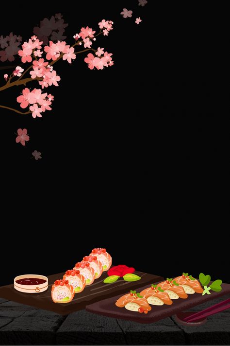 Delicious Sushi Background Poster Sushi Menu Design Ideas, Sushi Background, Sushi Wallpaper, Sushi Poster, Sushi Logo, Sushi Menu, Taiwanese Cuisine, Chocolate Sculptures, Restaurant Poster