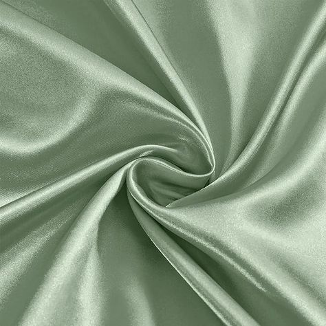 Amazon.com: Ersmak Sage Green Satin Fabric by The Yard, 60" Wide Shiny & Soft Charmeuse Silky Satin Fabric for DIY Craft, Wedding Decorations, Sewing, 1 Yard : Everything Else Sage Color Fabric, Sage Green Satin Fabric, Green Silk Aesthetic, Green Cloth Texture, Satin Aesthetic, Soft Green Aesthetic, Academy Design, Farewell Saree, Green Satin Fabric