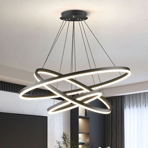 Crafted from a harmonious blend of solid metal and flawless acrylic, this light is designed to be attractive and long-lasting. Together, these high-quality materials create a long-lasting, visually striking accent to your living space. 
 The elegant, discreet black finish of our pendant lamp is achieved through a meticulous multi-ring stacking process and precision polishing, leaving the surface with a glossy, even black shine. This enduring black hue blends easily with any interior design, addi Pendant Light Set, Pendant Light Styles, Fluorescent Tube, Luminous Colours, Black Pendant Light, Lamp Bulb, Modern Pendant Light, Lighting Store, Modern Pendant