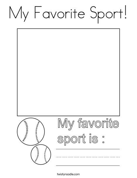 My Favorite Sport Coloring Page - Twisty Noodle Volleyball Activities For Preschool, Sports Writing Activities Preschool, Sports Worksheets For Kindergarten, Tennis Coloring Pages, Summer Olympics Coloring Pages, Sports For Preschoolers Activities, Sports Prek Activities, Fitness Crafts For Preschool, Sports Theme Lesson Plan For Preschool