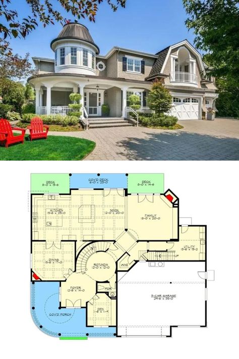 Cape Cod Style 4-Bedroom Two-Story Shingle Style Home House Plan Cape Cod House Layout, Large Cape Cod House Plans, Cape Cod House Floor Plans, Cape Cod Floor Plans, Cape Cod House Plan, Modern Farmhouse Floorplan, Porch Supports, Cape Style Homes, Cape Cod House Plans