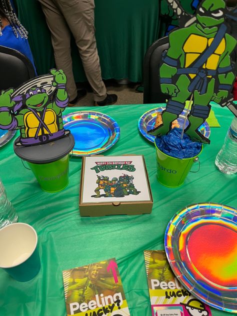 Ninja Turtle Centerpieces, Ninja Turtle Theme, Turtle Theme, Ninja Turtle Party, Turtle Party, 4th Birthday Party, Theme Birthday Party, Ninja Turtle, Mutant Ninja