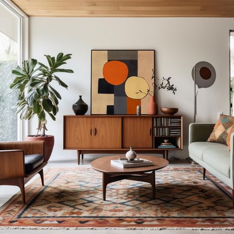 Warm Apartment, Mid Century Interior Design, Mid Century Interior, Mid Century Abstract, Mid Century Modern Bedroom, Mid Century Modern Living Room, Mid Century Modern Interiors, Apartment Aesthetic, Style Deco