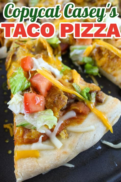 Homemade Taco Pizza, Taco Chips, Tacos Dinner, Taco Pizza Recipes, Taco Pasta Salad, Cheese Taco, Breakfast Pizza Recipe, Baked Pizza, Pizza Taco