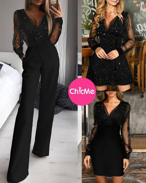 ChicMe holiday sale is live 30% off whole site Party time is ready Classy Winter Outfits Night, Vintage Casual Outfits, Elegantes Party Outfit, Nye Outfits, Channel 2, New Years Outfit, New Years Eve Dresses, New Years Eve Outfits, Cocktail Evening Dresses