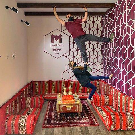 Miada | Mrs, Mom, Abroad on Instagram: “Family Day at the Museum of Illusions 👀 Was lucky to win some free tickets to the Museum of Illusions and finally used them today. Your…” Upside Down Room, Upside Down Museum, Bonding With Friends, Museum Of Illusions, Free Tickets, Free Ticket, Doha Qatar, Instagram Family, Cute Family