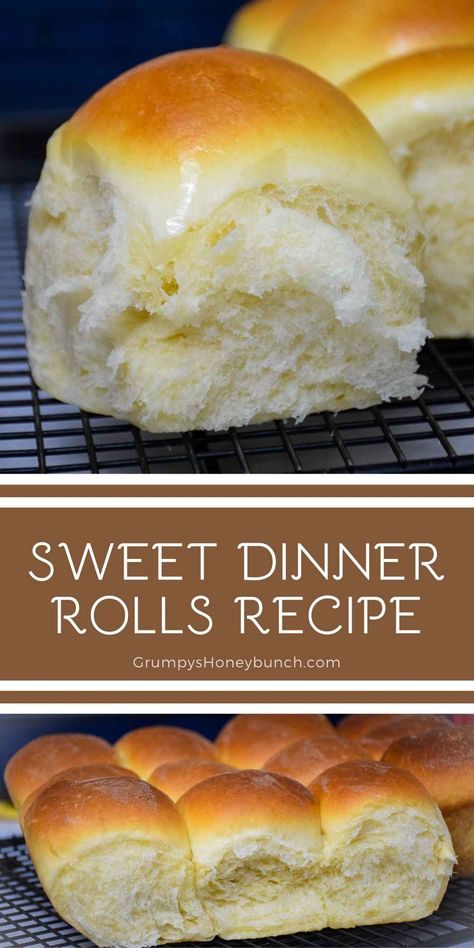 Homemade Sweet Dinner Rolls - Grumpy's Honeybunch Sweet Dinner Rolls Bread Machine, Hand Kneaded Dinner Rolls, Brioche Dinner Rolls Recipe, Hawaiian Dinner Rolls Recipe, Sweet Hawaiian Rolls Recipe, Sweet Bread Rolls Recipe, Grandma's Biscuits, Sweet Dinner Rolls Recipe, Hawaiian Sweet Rolls Recipe