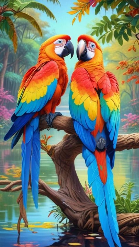 Exotic Birds Colorful, Love Parrots, Parrot Wallpaper, Birds Photography Nature, Parrot Painting, Natural Photo, Parrots Art, Amazing Animal Pictures, Wild Animals Pictures