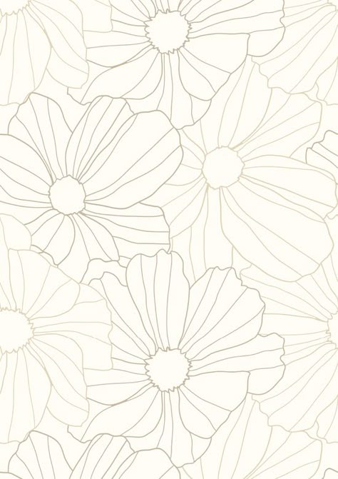 Line Art Flowers Wallpaper, Flower Doodle Background, Modern Floral Drawing, Floral Line Art Pattern, Poppies Drawing, Floral Line Drawing, Abstract Flower Pattern, Poppy Drawing, Frida Art