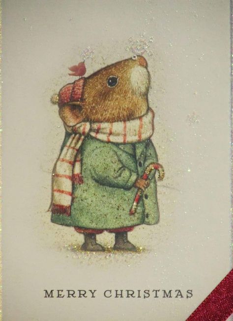 Christmas Mice Illustrations, Christmas Mouse Illustration, Christmas Bells Drawing, Snow Illustration, Mouse Illustration, Fall Art Projects, Christmas Card Art, Christmas Card Crafts, House Mouse