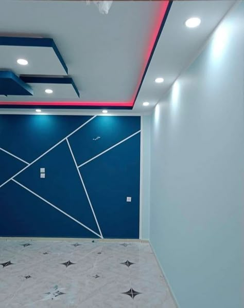 Best Hall Colour Combination, Royal Wall Painting Ideas, Colour Combinations Holl, Colour Combinations Wall Paint, Corridor Paint Ideas Wall Colors, Hall Room Colour Combinations, Pop Ceiling Colour Combination, Hall Color Combination Idea, Pop Painting Ideas For Hall