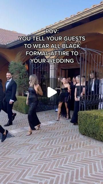 6.8M views · 536K likes | THE WEDDING BLISS on Instagram: "When you tell your guests all black formal attire for your wedding and they deliver✨  🎥: @ryenstone" Black Formal Attire, All Black Formal Attire, All Black Formal, All Black Wedding, Black Wedding Guest, Formal Wedding Guest Attire, Black Wedding Guest Dresses, Renewal Wedding, Formal Wedding Guest Dress