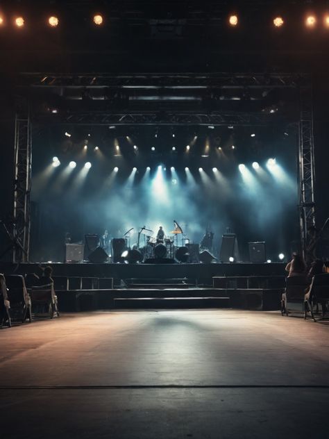 Leonardo Diffusion XL empty stage of a concert rock music them 0 Rock Stage Aesthetic, Stage Aesthetic Concert, Small Venue Concert, Music Video Background, Rock Stage, Concert Stage Design, Beautiful Night Sky, Stage Background, Concert Stage