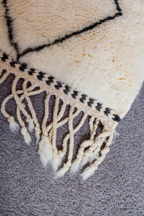 La Maison Jolie: My Beni Ourain Rug From Sukhi: Design With Social Impact! Plush Making, Bed Coverings, Patterned Rugs, Ivory Background, The Weaver, Berber Rugs, Moroccan Berber Rug, Beni Ourain Rug, Social Impact