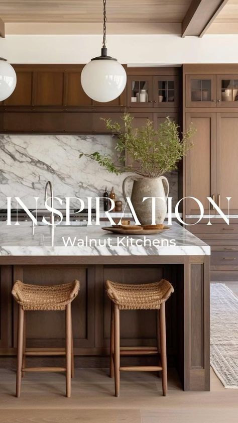 Nest & Needle Interiors | We’ve been noticing a shift and we are pretty excited!!! Have you noticed??? WALNUT KITCHENS are back in a real way!! Of course white oak… | Instagram Walnut Cabinets Kitchen, Walnut Kitchen Cabinets, White Oak Kitchen, Lake House Kitchen, Walnut Kitchen, The World Of Interiors, Walnut Cabinets, U Shaped Kitchen, Brown Kitchens