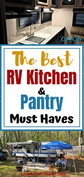 Rv Kitchen Organization Travel Trailers, Rv Set Up, Camping Lists, Rv Must Haves, Rv Glamping, Rv Camping Trips, Van Kitchen, Rv Supplies, Zelt Camping