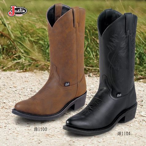 #JustinBoots #MensBoots #MensStyle Find these boots here! --->  Black boots: http://www.justinboots.com/footwear/men/farm-ranch/JB1104 Justin Boots Boot Barn, Justin Cowgirl Boots Square Toe, Men’s Cowboy Boots Fashion, Tony Lama Mens Cowboy Boots, Mens Cowboy Boots Square Toe Brown, Justin Boots, Latest Tops, Dressed To Kill, Cowboy Boots