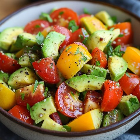 Tomato Avocado Salad Cracker Barrel Fried Apples, Tomato Avocado Salad, Easy Hollandaise, Easy Hollandaise Sauce, Tomato Avocado, Avocado Tomato Salad, Onion Salad, Fried Apples, Homemade Salads