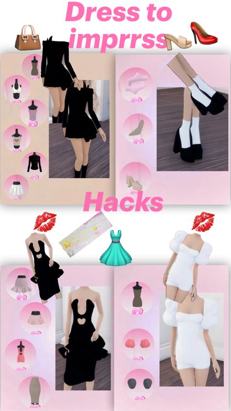 Hacks for outfits/heels on dress to impress Hacks For Dress To Impress, Dress To Impress Shoes Hack, Dress To Impress Ideas Free, Dress To Impress Dress Hack, Free Dti Outfit Hacks, Dti Hacks Clothes, Heels Hacks, Dti Hacks Free, Dress To Impress Outfits Hacks