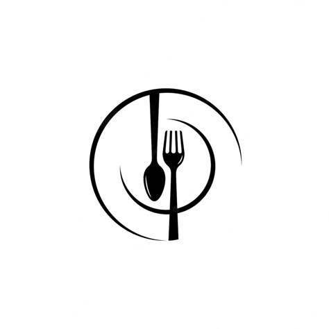 Cutlery Logo Design, Spoon And Fork Logo Design, Logo Design Restaurant Food, Dinner Plate Design, Plate Logo Design Ideas, Plate Spoon And Fork Logo, Fork Spoon Logo, Logo For Restaurant Ideas, Logo Sendok Garpu