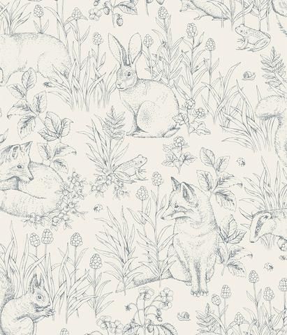 Newbie Wallpaper - Newbie Store Forest Friends Nursery, Swedish Wallpaper, Woodland Illustration, Kindergarten Wallpaper, Friends Wallpaper, Wallpaper Rolls, Forest Friends, Nursery Wallpaper, Animal Wallpaper