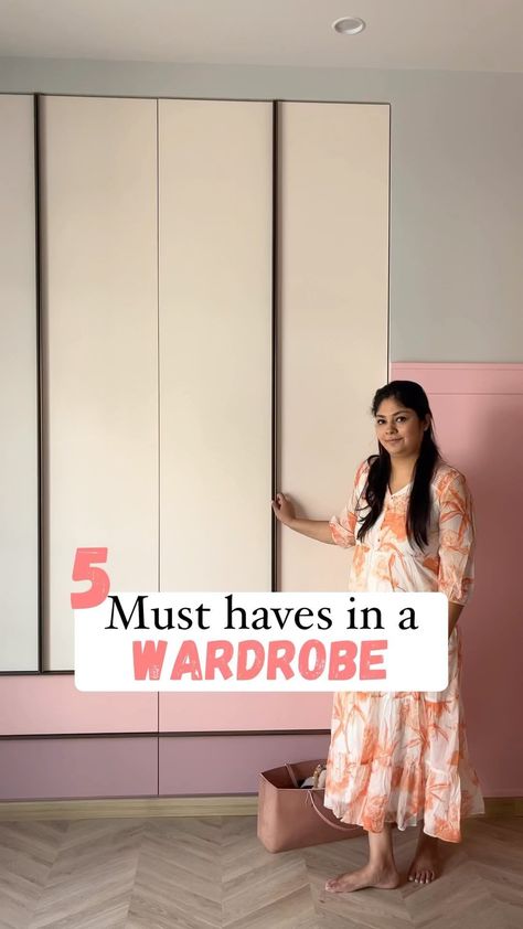 Sonika Khurana Sethi | 5 must haves in a wardrobe! Would you like to see more such videos? #wardrobe #wardrobedesign #wardrobeorganisation #interiordesign… | Instagram Pinterest Wardrobe Design, Closet Design Layout Indian, Wardrobe Interior Design For Ladies, Modern Wardrobe Doors Design, Inside Wardrobe Design Bedroom, Functional Wardrobe Design, Wardrobe Design From Inside, Inside Wardrobe Ideas, Wardrobe Design Bedroom Inside