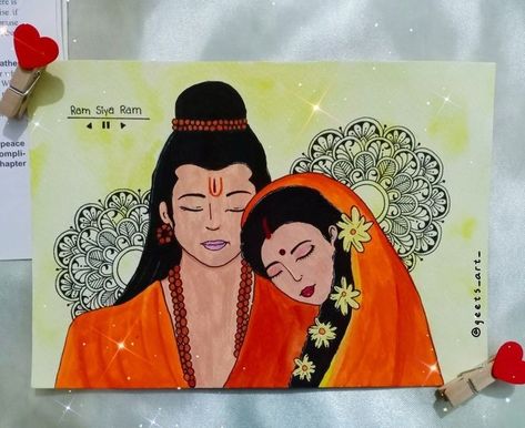 Lord Ram And Sita Drawing, Ram Siya Mandala Art, Sreekrishna Drawings, Siyaram Rangoli Design, Siya Ram Canvas Painting, Ramji Sita Ji Rangoli, Siya Ram Mandala Art, Ram Bhagwan Rangoli Design, Siya Ram Drawings