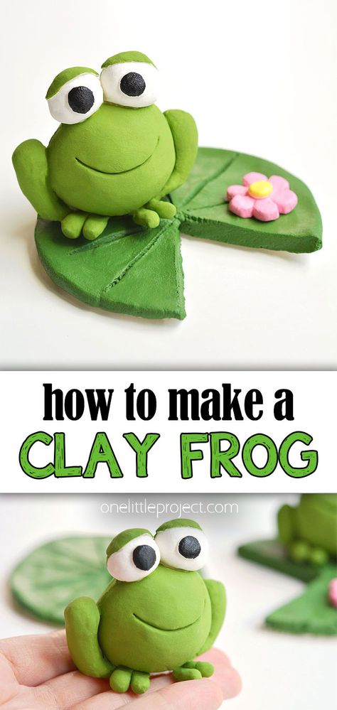 Learn how to sculpt and paint a clay frog! This is such a great art project for frog lovers and beginners to working with clay. Both kids and adults will enjoy this creative clay craft activity. Sculpting Clay Ideas For Beginners, Things To Make With Sculpey Clay, Modeling With Clay, Easy Things To Sculpt, Ideas Clay Art, Modeling Clay Art Projects, Clay Kids Ideas, Things Made With Clay, Air Dry Clay Ideas Easy For Kids