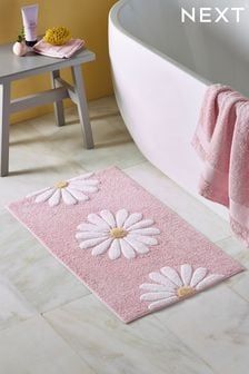 Bathmat Ideas Bathroom, Pink Bedroom Accessories, Pink Bathroom Rugs, Pink Bathroom Accessories, Tufting Diy, Gold Shower Curtain, Girly Bathroom, Pink Bath Mat, Pink Bathroom Decor